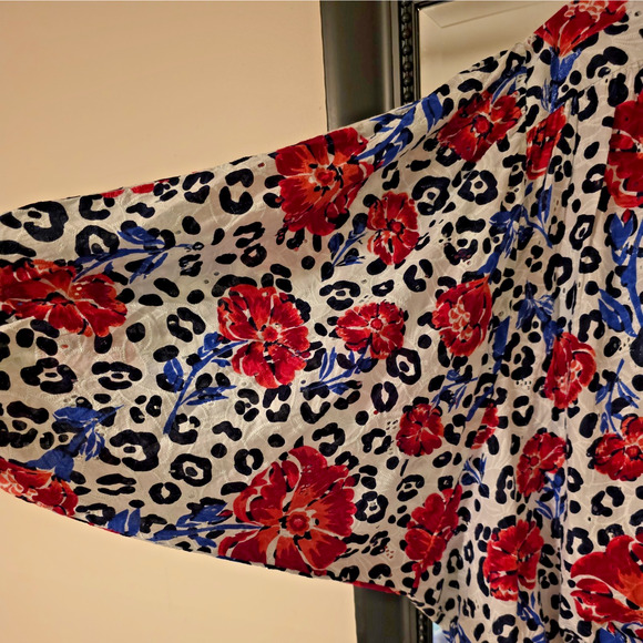 Ariat Top Womens L Red White Blue Front Tie Cotton Eyelet Festival Western - Picture 4 of 13